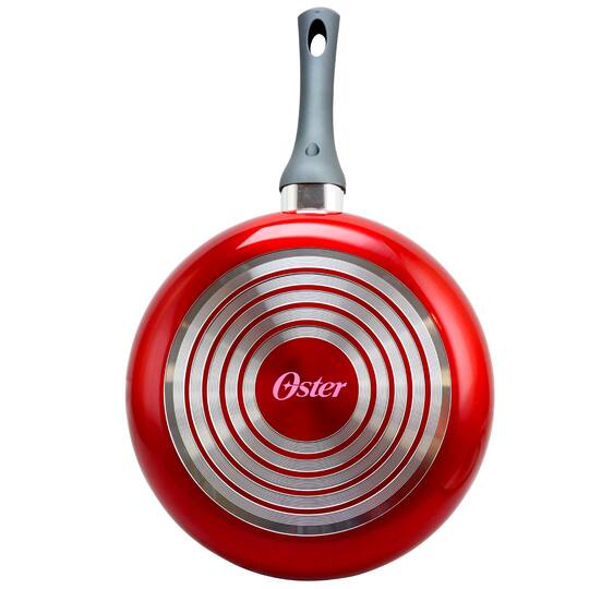 Oster Herscher 3.5qt. Red Aluminum Sauté Pan With Tempered Glass Lid
